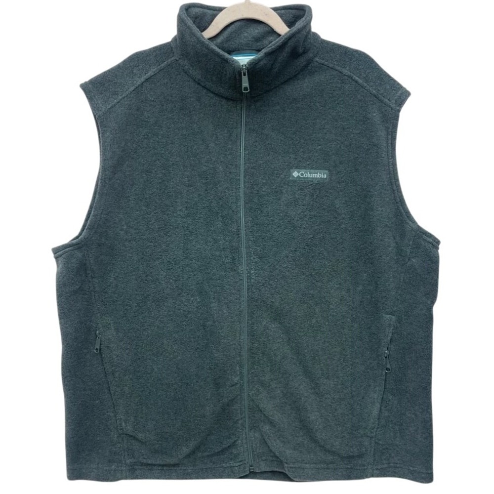 Columbia Steens Mountain Fleece Vest Mens XL Gray Full Zip Outdoor